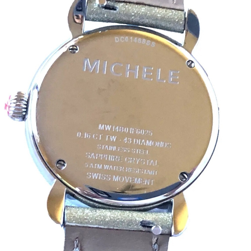 Michele Coral Turquoise 43 Diamonds Watch MW14B01F6025 SS Sapphire Crystal Swiss - Picture 10 of 16